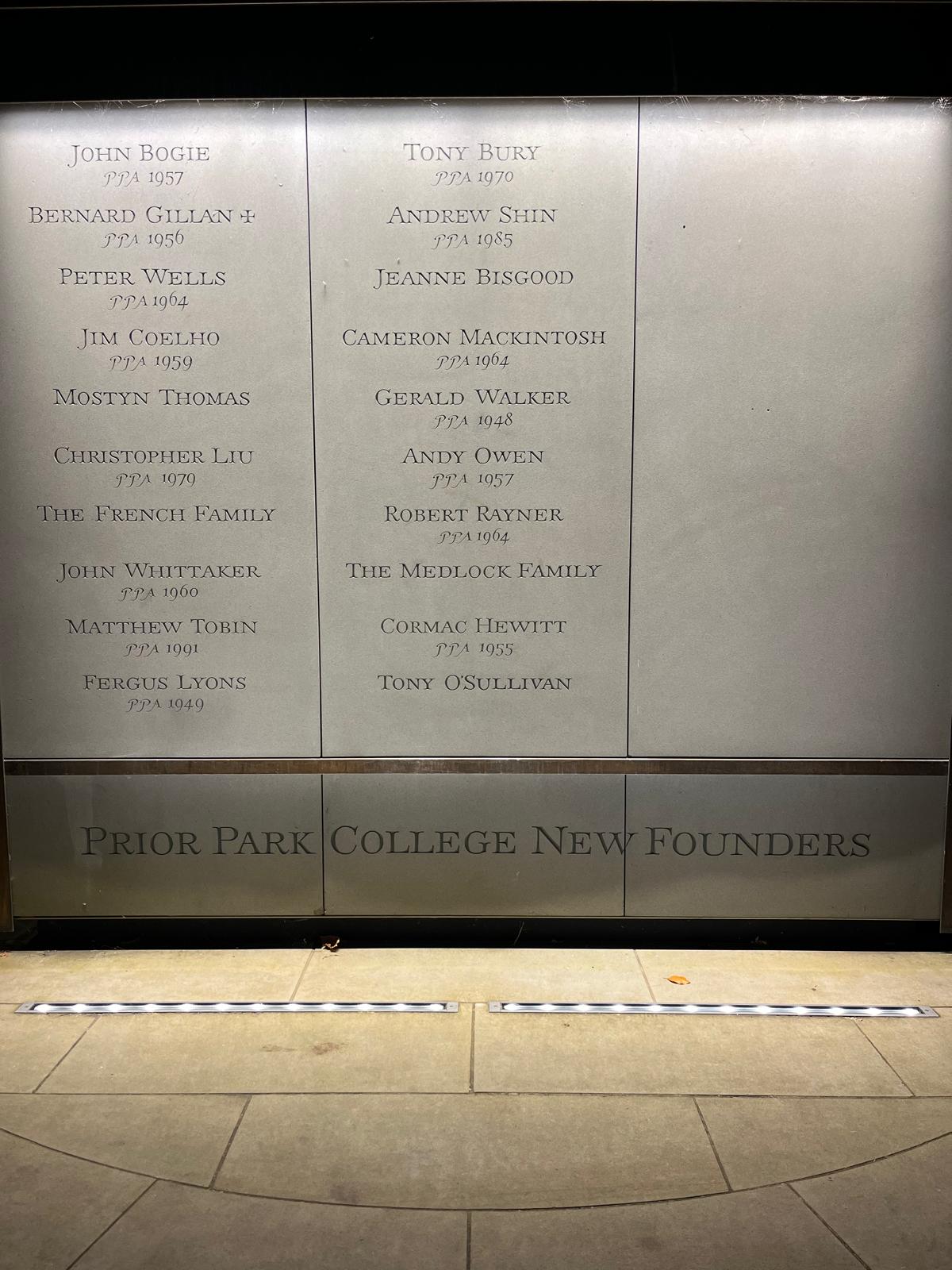 New Founders Wall